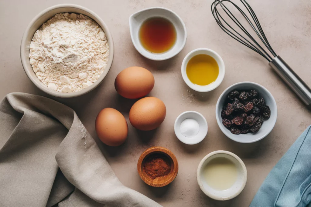 Ingredients for Gaps Raisin Muffins