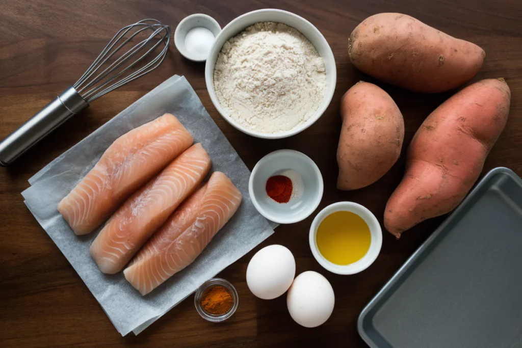 Ingredients for Lectin-Free Fish and Chips Recipe