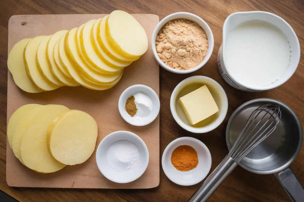 Ingredients for Scalloped Potatoes with Cheese Powder